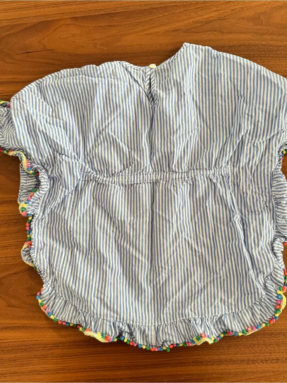 Mini Boden Pom Trim Poncho Kaftan Size 3-4Y